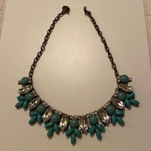 Turquoise and rhinestone necklace